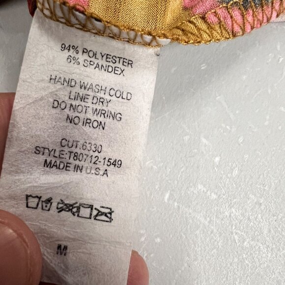 Honeyme Womens Paisley Pullover Top Short Sleeve Colorful Size Small - Picture 9 of 9